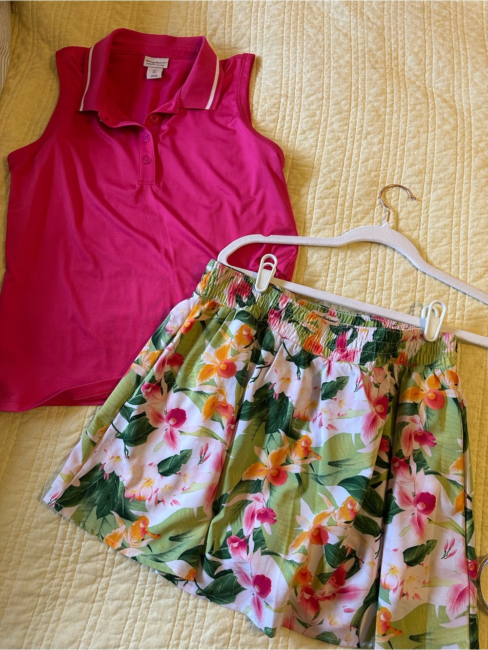 Tommy Bahama Floral Everyday Active Skort Set in Pink, Green & Orange